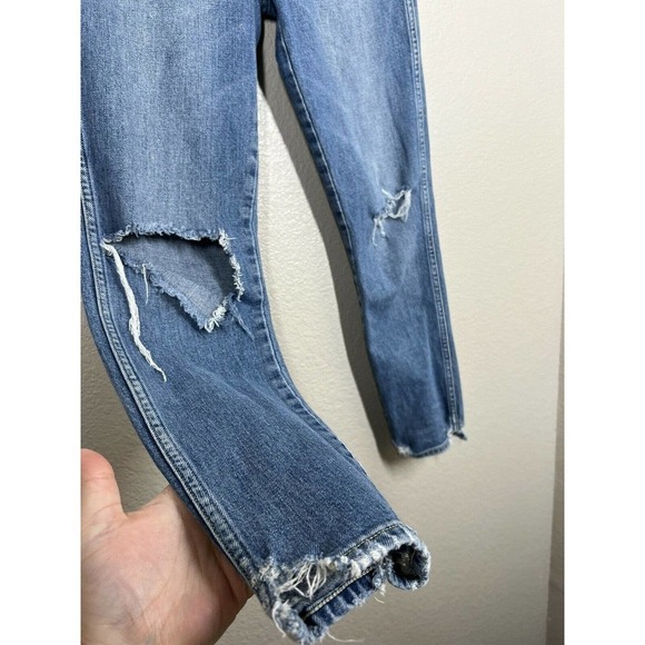 AMO High Rielse Stix Crop Jean 28 Wild One Distressed - Picture 2 of 5